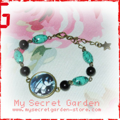 Black Rock Shooter ブラック☆ロックシュータ anime Cabochon Bronze Bracelet  Black Rock Shooter ブラック☆ロックシュータ anime Cabochon Bronze Bracelet